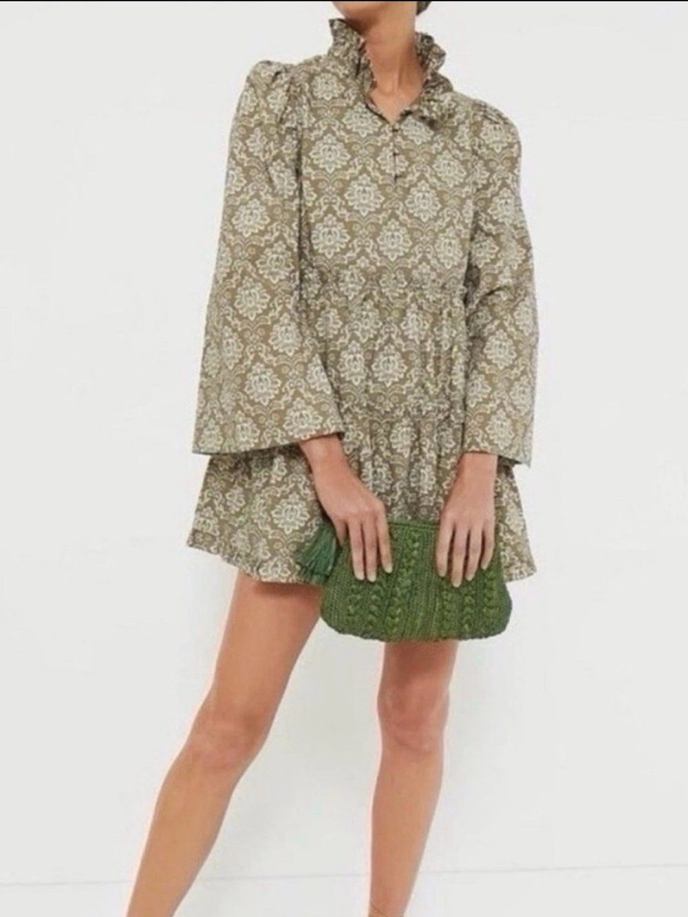 Hyacinth House NWT Moss Printed Russell Mini Olive Dress Tuckernuck XS
